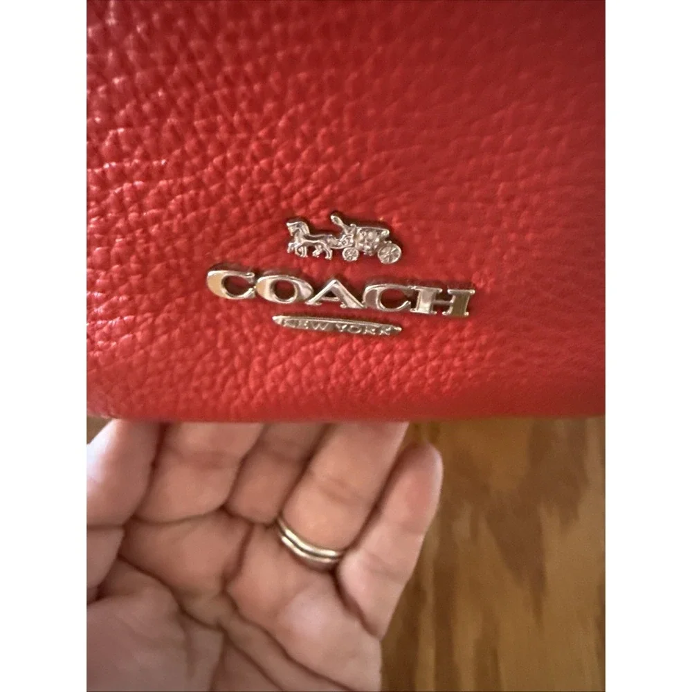 Coach Elle Hobo Bag Medium Red Pebbled Leather Shoulder Bag F31399 Hang Tag